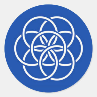 Pegatina Redonda Planet earth flag