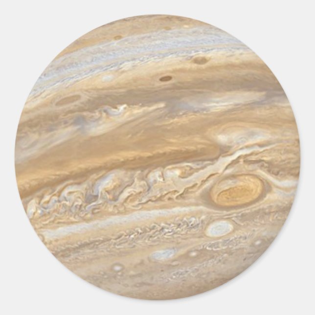 Pegatina Redonda Planet Jupiter (Anverso)