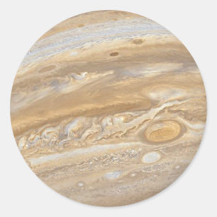 Pegatina Redonda Planet Jupiter
