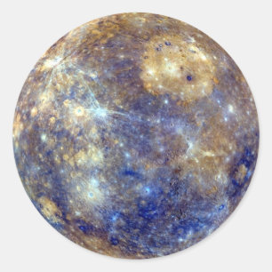 Pegatina Redonda PLANET MERCURY v2 (sistema solar) ~