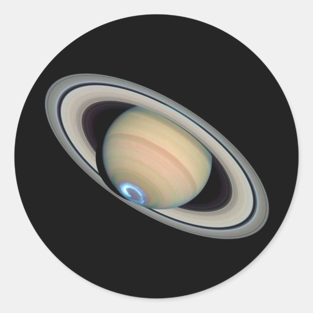 Pegatina Redonda PLANET SATURN (sistema solar) ~ (Anverso)