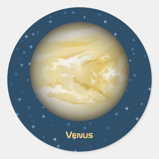 Pegatina Redonda Planet Venus (Anverso)