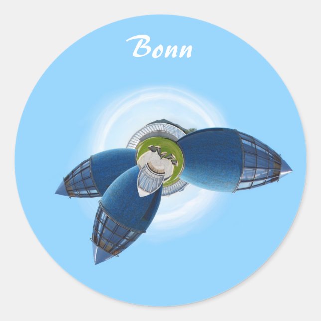 Pegatina Redonda Planeta Bonn Sticker (Anverso)