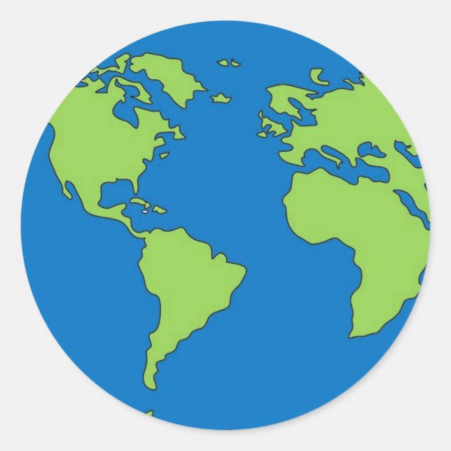 Pegatina Redonda Planeta Tierra (Anverso)