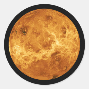 Pegatina Redonda Planeta Venus desde el espacio exterior