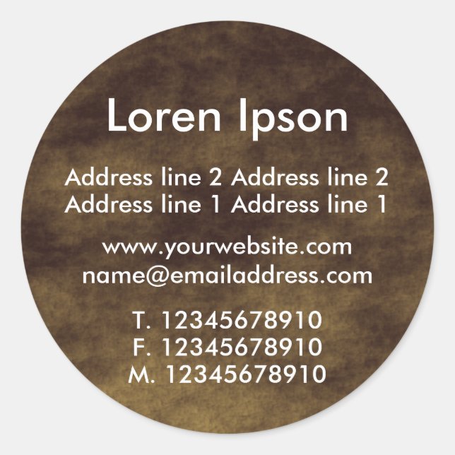 Pegatina Redonda Planetario Terrestre de Negocios / Perfil (Anverso)