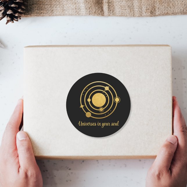 Pegatina Redonda Planetas de sistemas solares de Relieve metalizado (Subido por el creador)