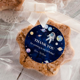 Pegatina Redonda Planetas del espacio exterior fiesta de cumpleaños