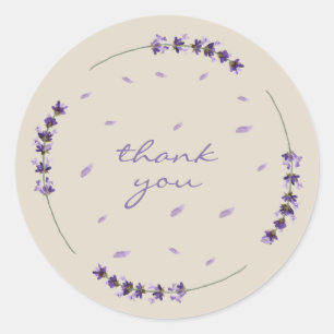 Pegatina Redonda Planificador de eventos Lavanda Flor gracias
