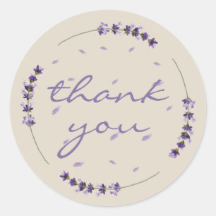 Pegatina Redonda Planificador de eventos Lavanda Flor gracias