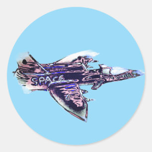 Pegatina Redonda Plano espacial