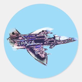 Pegatina Redonda Plano espacial