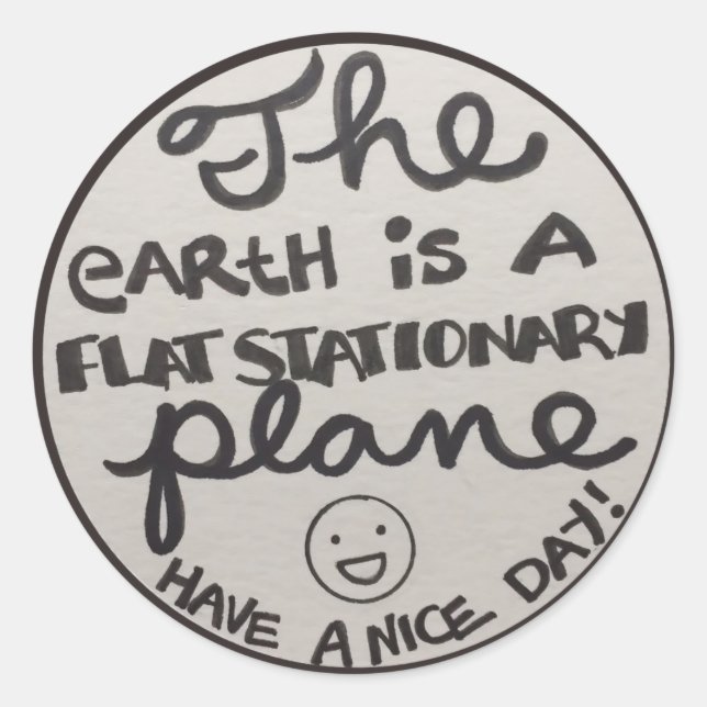 Pegatina Redonda Plano estacionario plano (Anverso)