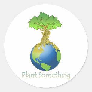 Pegatina Redonda Planta algo