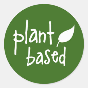 Pegatina Redonda Planta basada en diseño de hoja