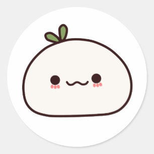 Pegatina Redonda Planta Kawaii Mochi