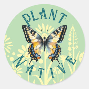Pegatina Redonda Planta nativa