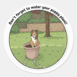 Pegatina Redonda planta Sheltie