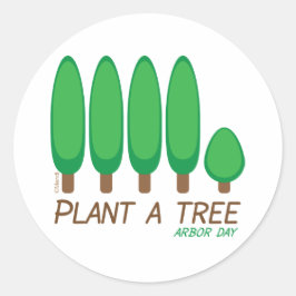 Pegatina Redonda Plantar un árbol - Día del puerto