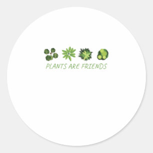 Pegatina Redonda Plantas y flores