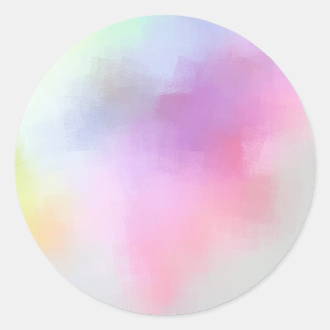 Pegatina Redonda Plantilla abstracta moderna colorida en blanco ele (Anverso)