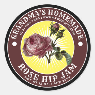 Pegatina Redonda Plantilla casera vintage de mariposa de cadera