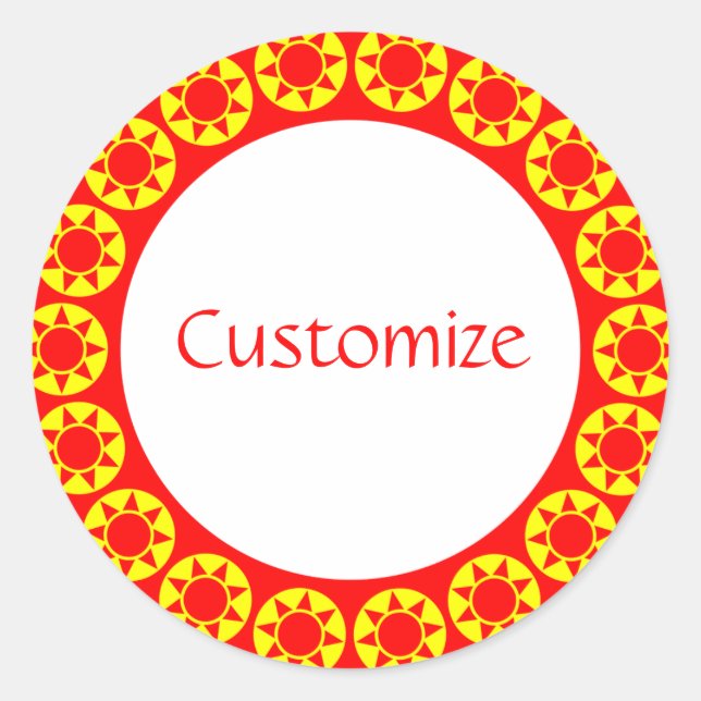 Pegatina Redonda Plantilla de 18 horas en un día (Anverso)