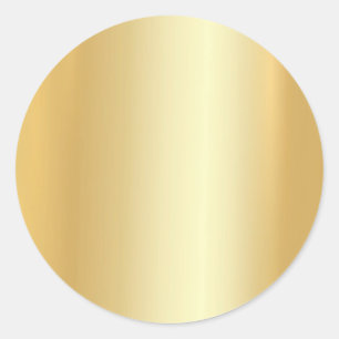 Pegatina Redonda Plantilla de aspecto en blanco de oro de personali