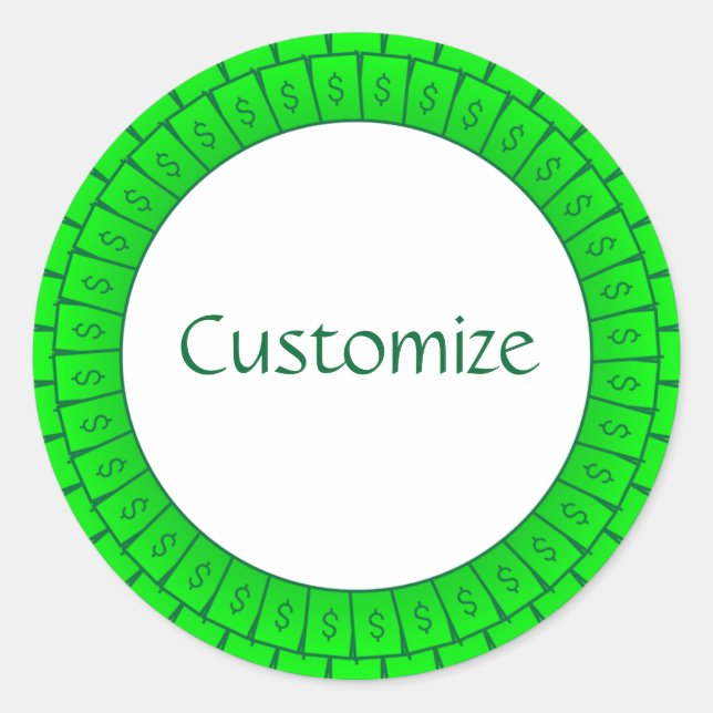 Pegatina Redonda Plantilla de carga a' Money (Anverso)