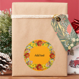 Pegatina Redonda Plantilla de colores otoñales