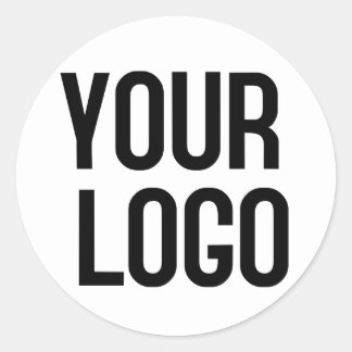 Pegatina Redonda Plantilla de diseño de logotipo personalizado en