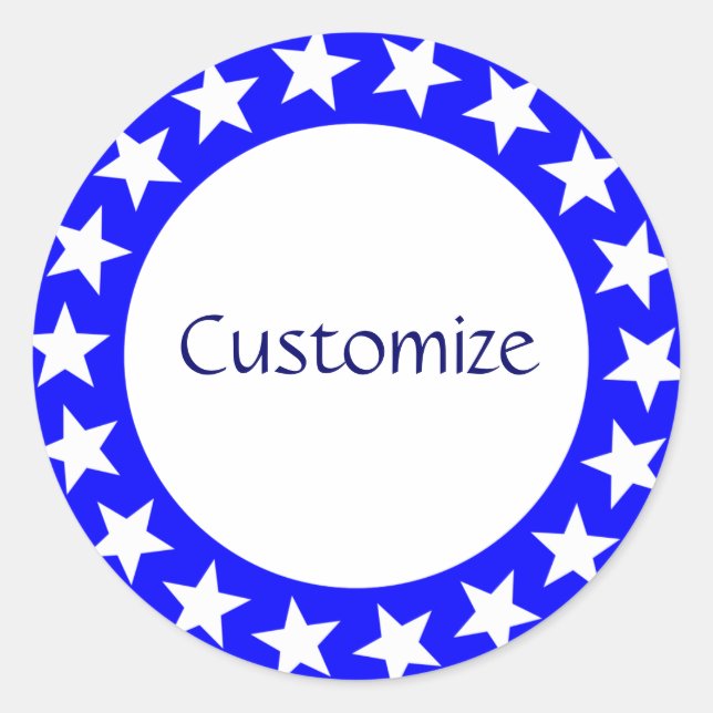 Pegatina Redonda Plantilla de estrellas de visión - 2 (Anverso)