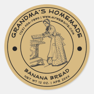 Pegatina Redonda Plantilla de etiquetas de productos horneados case