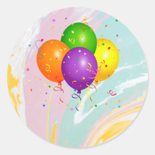 Pegatina Redonda Plantilla de felicitaciones