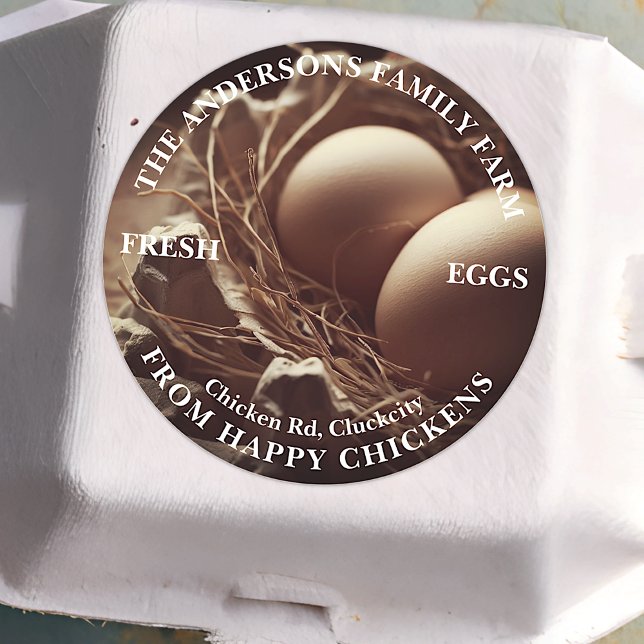 Pegatina Redonda Plantilla de fotografía de nido de huevo lindo Per (Subido por el creador)