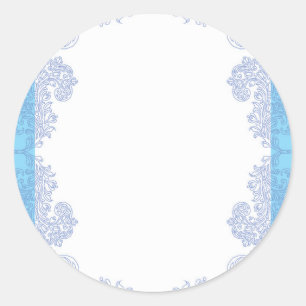 Pegatina Redonda Plantilla de invitación azul con clase