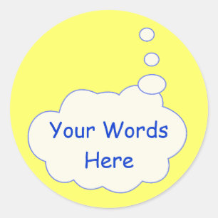Pegatina Redonda Plantilla de la burbuja del pensamiento