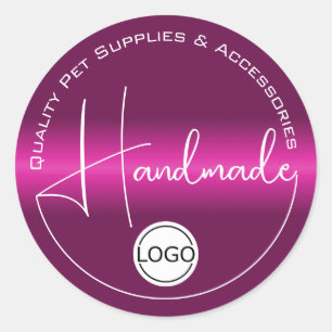 Pegatina Redonda Plantilla de logotipos hechos a mano por degradado