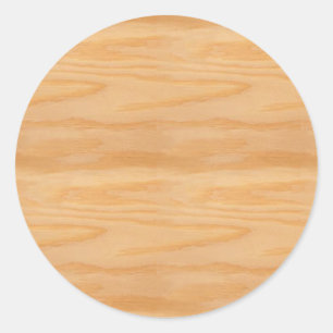 Pegatina Redonda Plantilla de madera en blanco de moda diseño elega