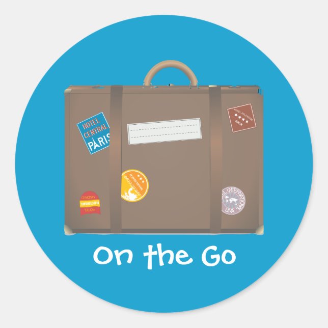 Pegatina Redonda Plantilla de maletín (Anverso)