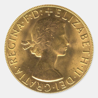 Pegatina Redonda Plantilla de moneda