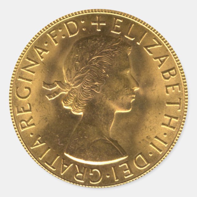 Pegatina Redonda Plantilla de moneda (Anverso)