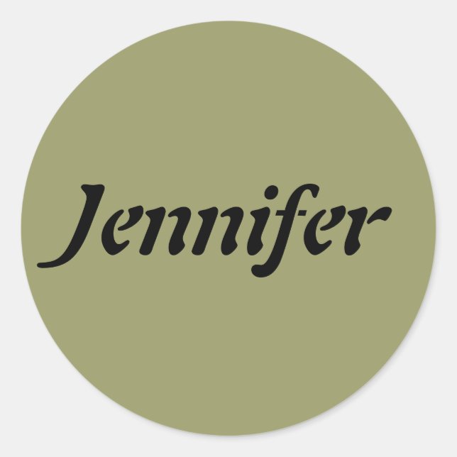 Pegatina Redonda Plantilla de nombre (Anverso)