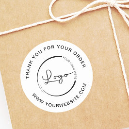 Pegatina Redonda Plantilla de sitio web de negocios Gracias