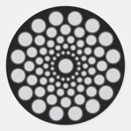 Pegatina Redonda Plantilla de sólo centro de Mandala