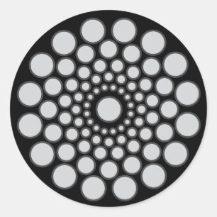 Pegatina Redonda Plantilla de sólo centro de Mandala