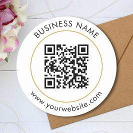 Pegatina Redonda Plantilla de texto de código QR de personalizado