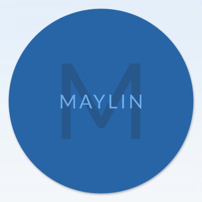 Pegatina Redonda Plantilla de texto editable para nombre monocromát (Subido por el creador)