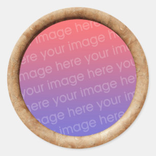 Pegatina Redonda Plantilla del ladrillo (frontera del marco del