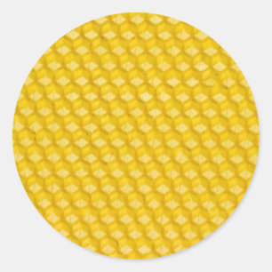 Pegatina Redonda Plantilla del panal para que abejas trabajen
